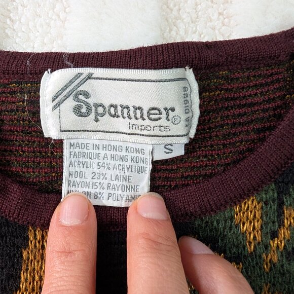 VINTAGE Art deco floral knit sweater - Picture 7 of 10